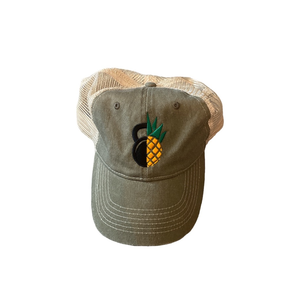 Kettlebell & Pineapple hat, faded green